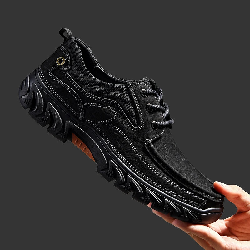 2025 Genuine Leather Sports Shoes Comfortable Fashion Lace up Men Outdoor Sports Sneakers Shoes