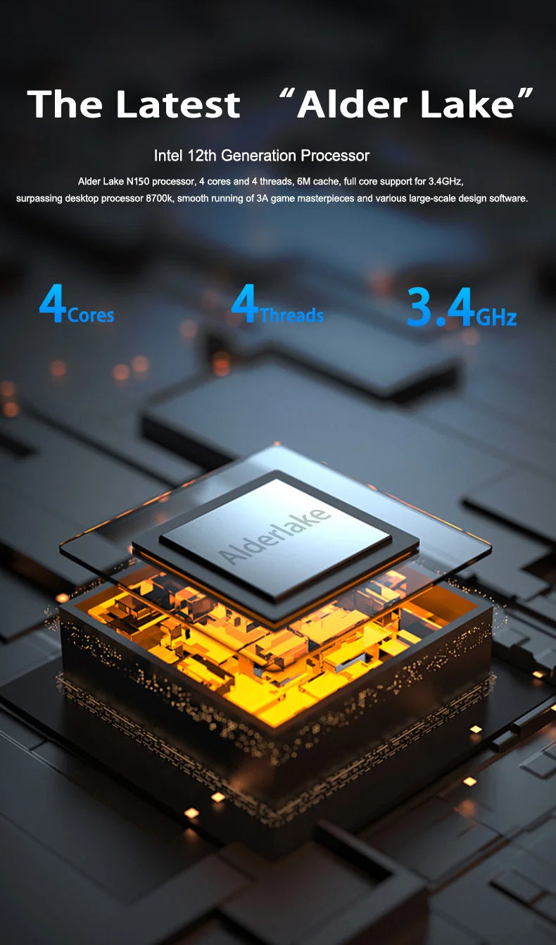 Crelander 2 In1 Mini Computadoras Laptop 8 Inch Intel N150 Cpu Touchscreen DDR5 12GB RAM WiFi 6 Portable Tablet PC Pocket Laptop