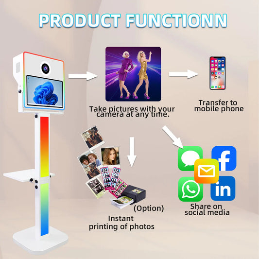 Passport Photo Booth Machine Selfie With 15.6 Inch Touch Screen DSLR Photo Booth Shell Compatible Camera Photobooth Box