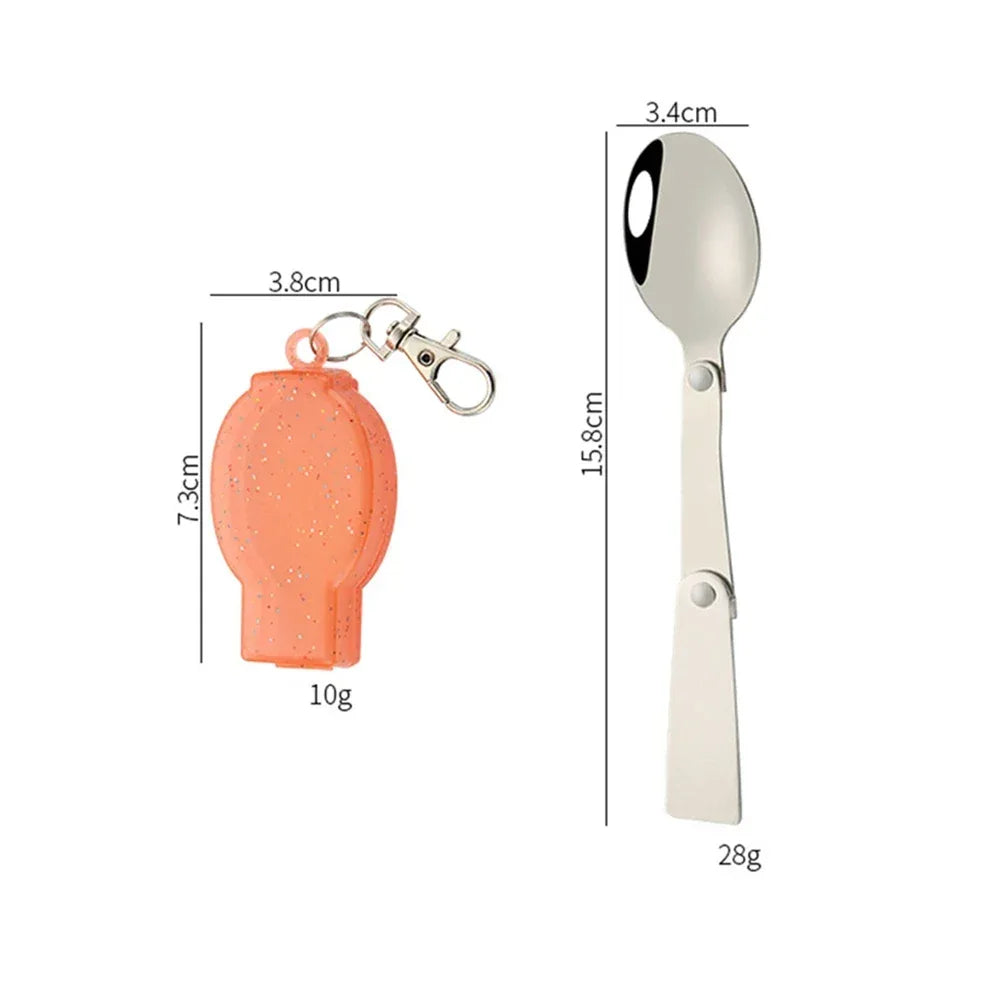 Outdoor Folding Travel Camping Utensil Stainless Pocket Spoon Fork Light Small Foldable Spoon Fork Camping Picnic Tool Tableware