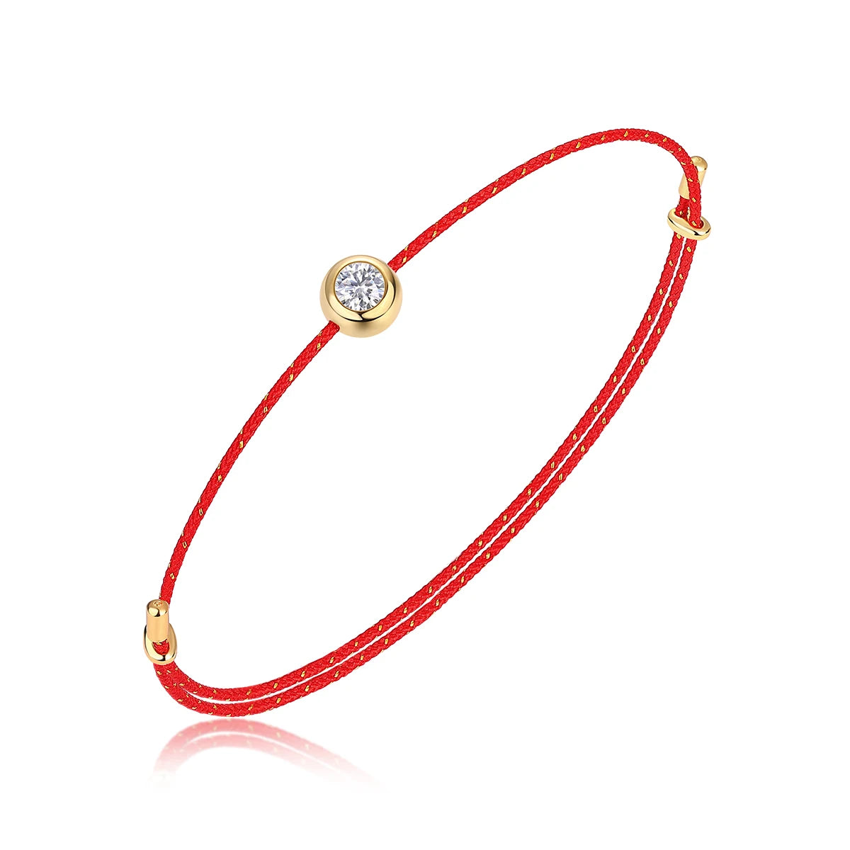 VVS1 Round Moissanite Gemstone Rope Bracelet Luxury Women Jewelry for Girls Pink Red Rope Moissanite Charm Bracelet