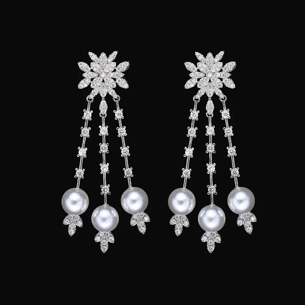 Hotsale Bridal Jewelry Sets New Fashion Dubai White Pearl Necklace Sets for Women Wedding Party Accessories