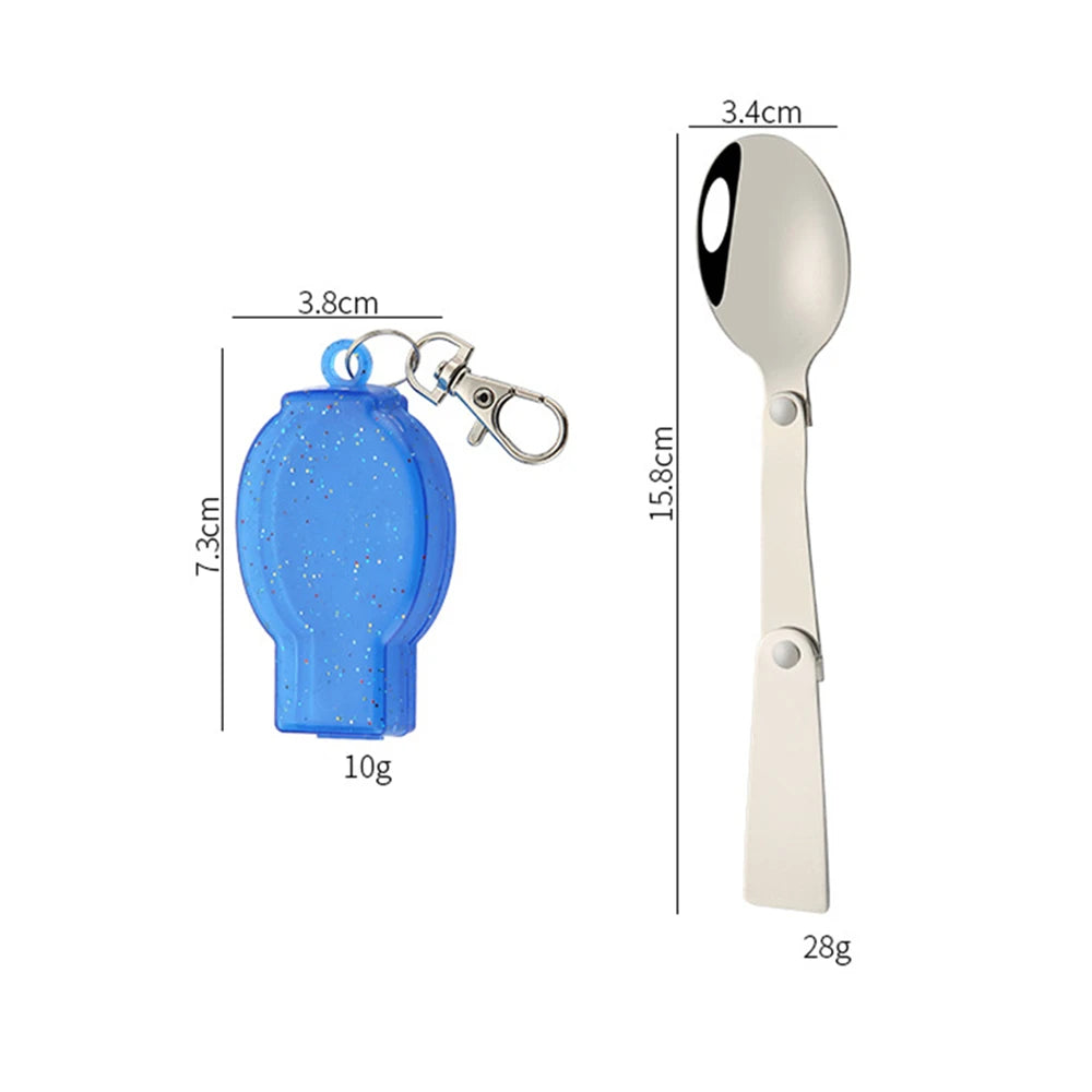 Outdoor Folding Travel Camping Utensil Stainless Pocket Spoon Fork Light Small Foldable Spoon Fork Camping Picnic Tool Tableware