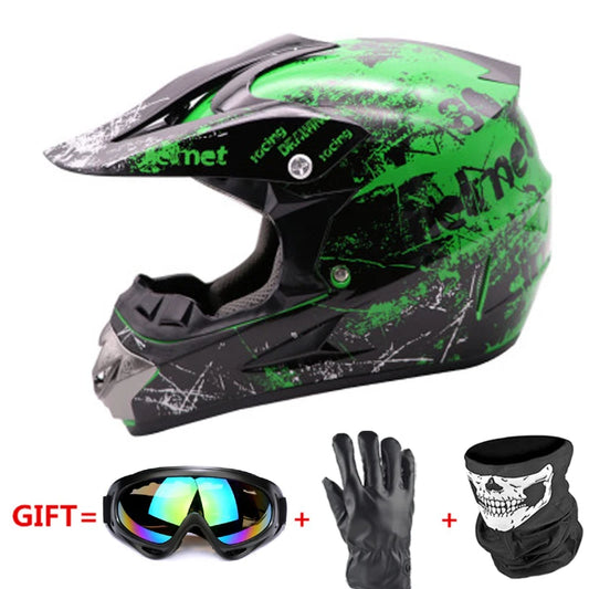 Professional Racing Casco Moto Off Road Helmet ATV Dirt Bike Downhill MTB DH Capacete Motocross Helmet With Mask Gloves Glasses
