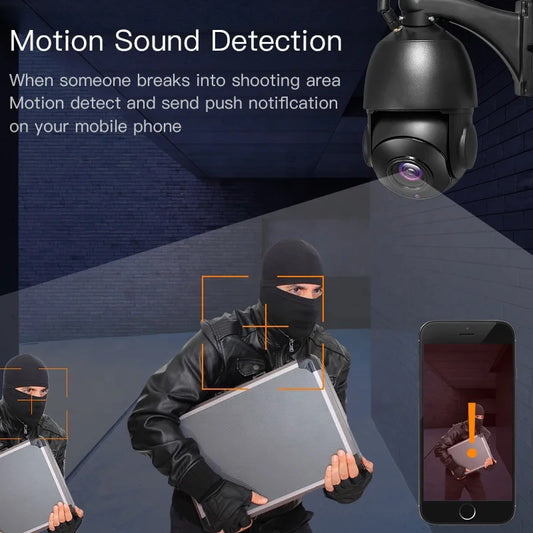 Wireless IP66 80M Auto Tracking 5MP 30X Speed Dome PTZ WiFi Camera with Night Vision and Cloud Storage