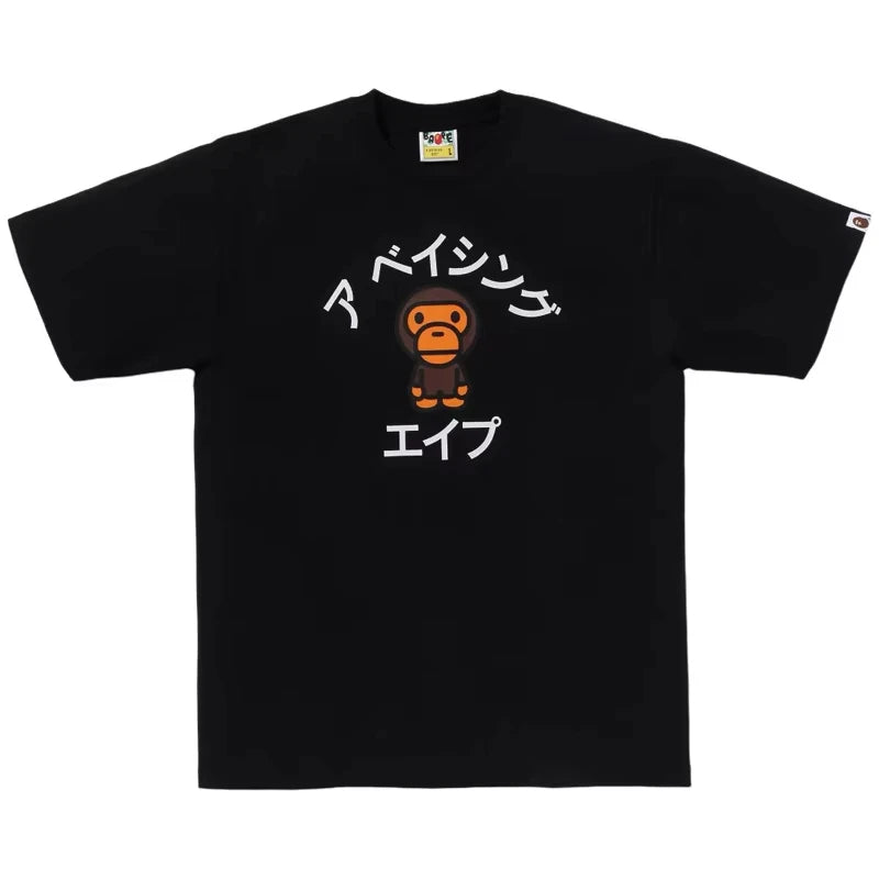 2026 New Japanese Cross-Border Fashion Brand Ape Head Heavy Cotton Short Sleeve Cartoon Shark Camouflage Loose T-Shirt