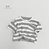 2025 New Breathable Kids Shirts Summer Children's Short Sleeve Striped T-shirt for Boys and Girls Children's Clothes