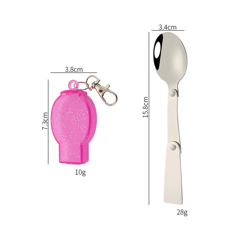 Outdoor Folding Travel Camping Utensil Stainless Pocket Spoon Fork Light Small Foldable Spoon Fork Camping Picnic Tool Tableware