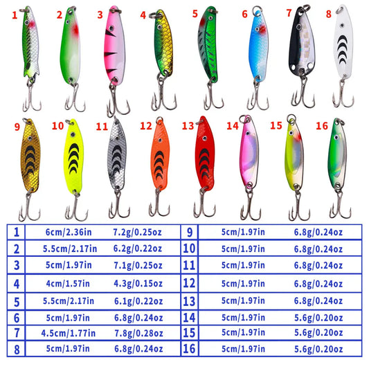 16pcs Spinners Lure Set Baits Set With Tackle Bag Trout Bass Salmon Pike Walleye Fishing Lures by PDG ibma