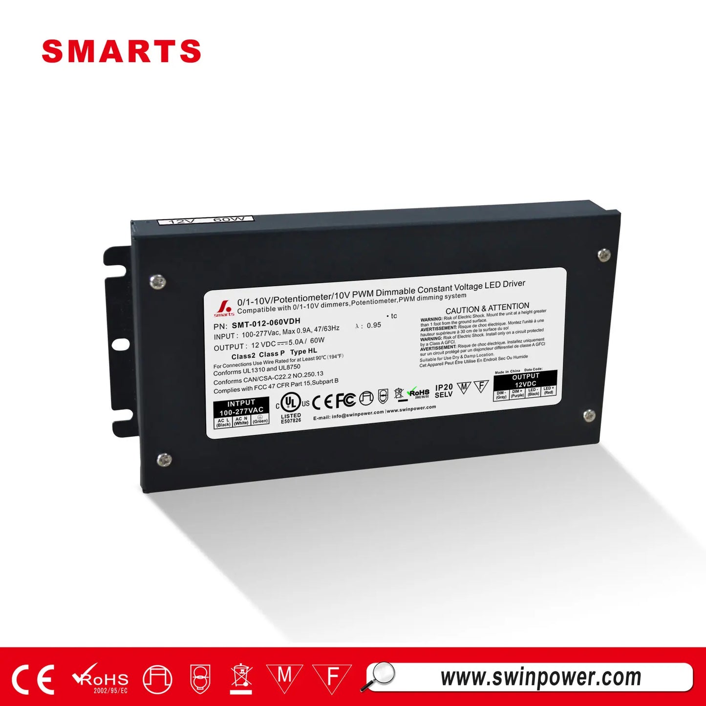 SMARTS Power 12v 150w Constant Voltage Led Bulb Driver 12v 24v Power Supply