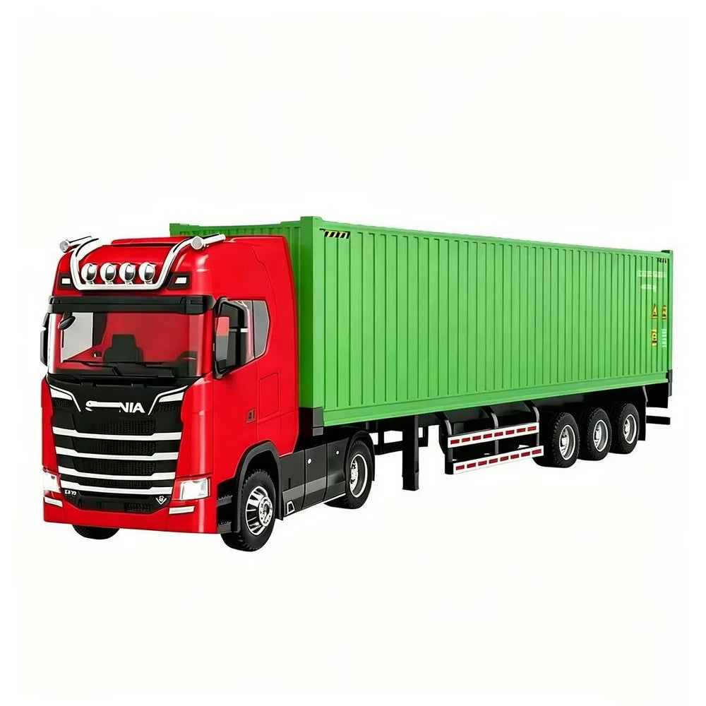 In Stock 1/50 Diecast Truck Model Toys Simulation Transport Heavy Vehicle Pull Back Container Full Alloy Metal Toy Car for Boy