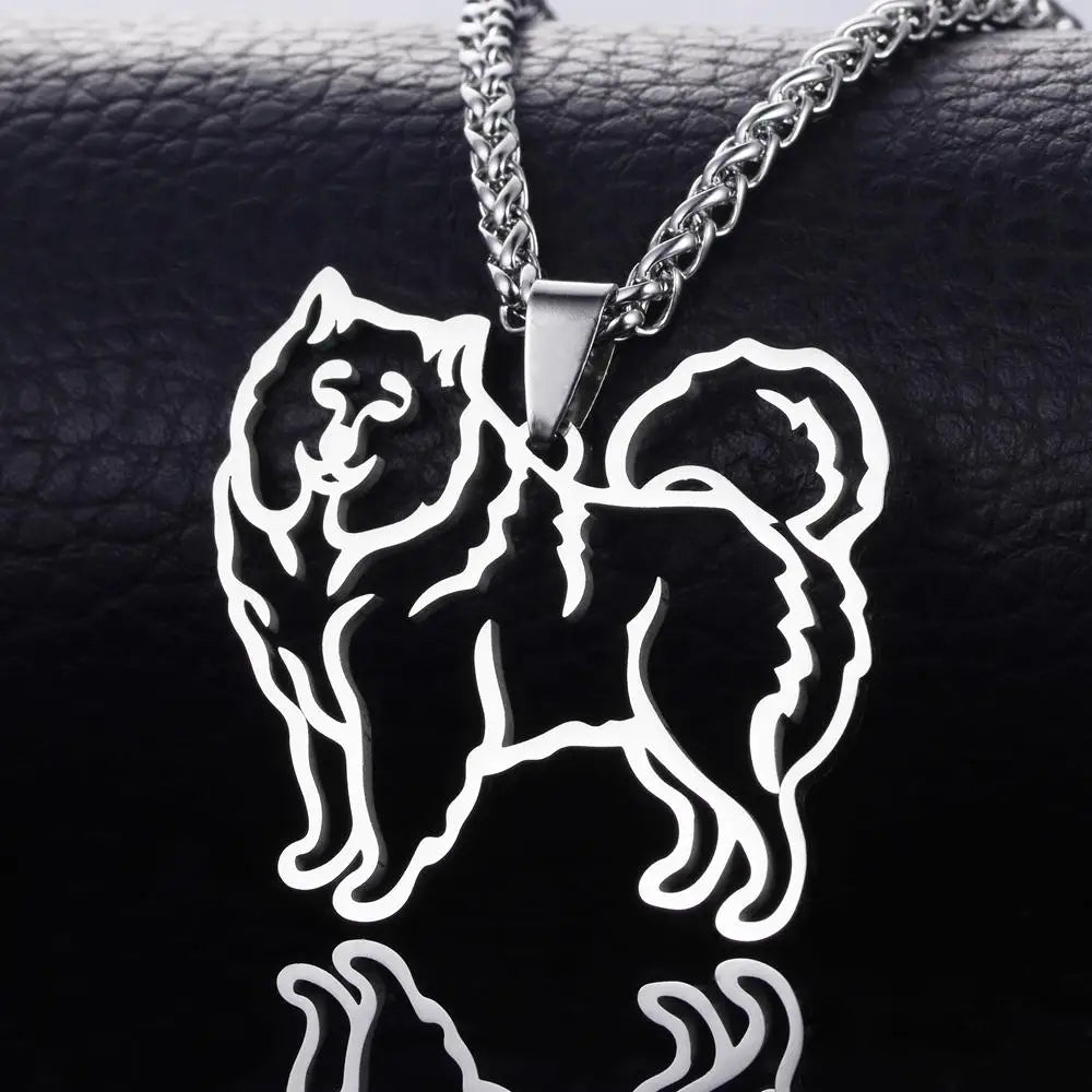 Samoyed Sammy by Bjelkier Stainless Steel Dog Pendant Necklace Fashionable Accessory Made in China
