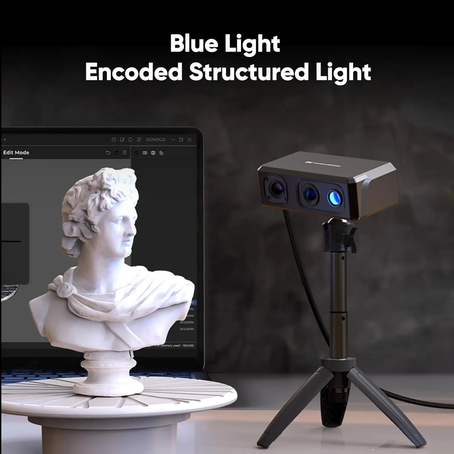 NOVA3D Scanner with up to 0.02mm Precision Shining Handheld 3d Scanner for Auto Leveling 3d Printer Resin
