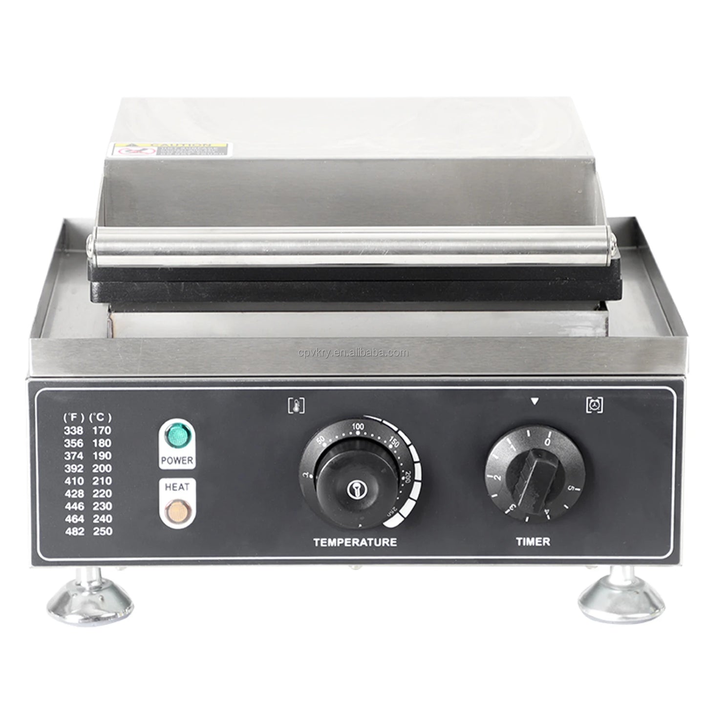 Commercial Electric Double-Sided Waffle & Donut Maker 5-Hole Non-Stick Surface Temperature Range 122-572℉ for Holiday Inn
