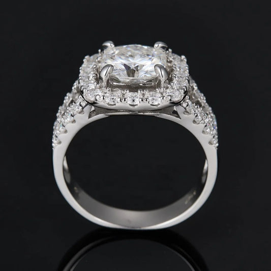 Wholesale Custom Fine Jewelry Engagement Rings for Ladies Luxury Wedding Ring 925 Silver Moissanite Ring for Women