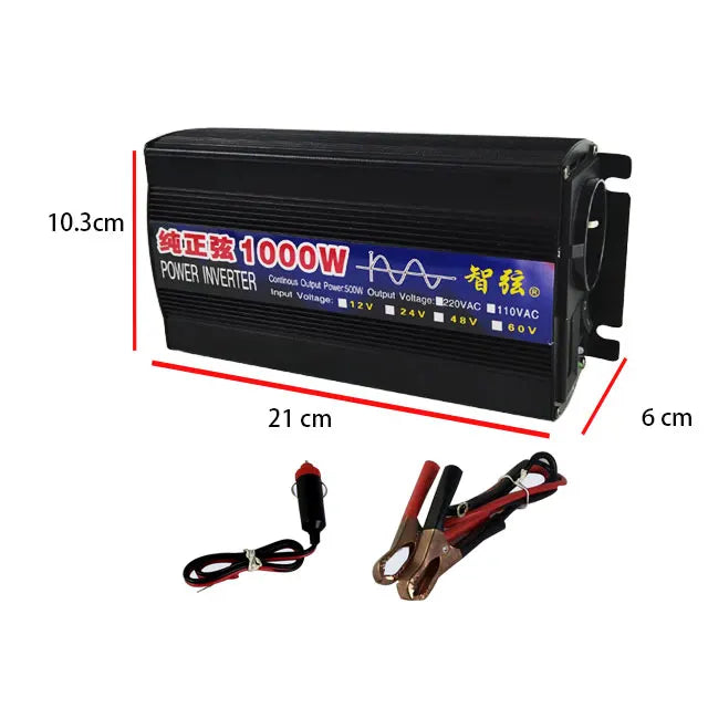 EX-factory Price 1000w UPS Power Inverter 12v 24v to 220v with Charger for Solar Use