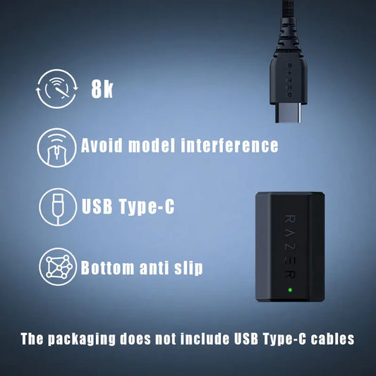 Razer True 8KHz Wireless Dongle HyperPolling Compatible with Cobra DeathAdder V3 Pro and Basilisk V3 Pro Consumer Electronics