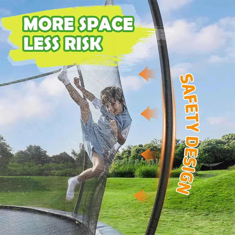 Zoshine 12FT/14FT/16FT Outdoor Trampoline Safety Enclosure Net Durable Alloy Steel Frame PVC Material Weather-Resistant