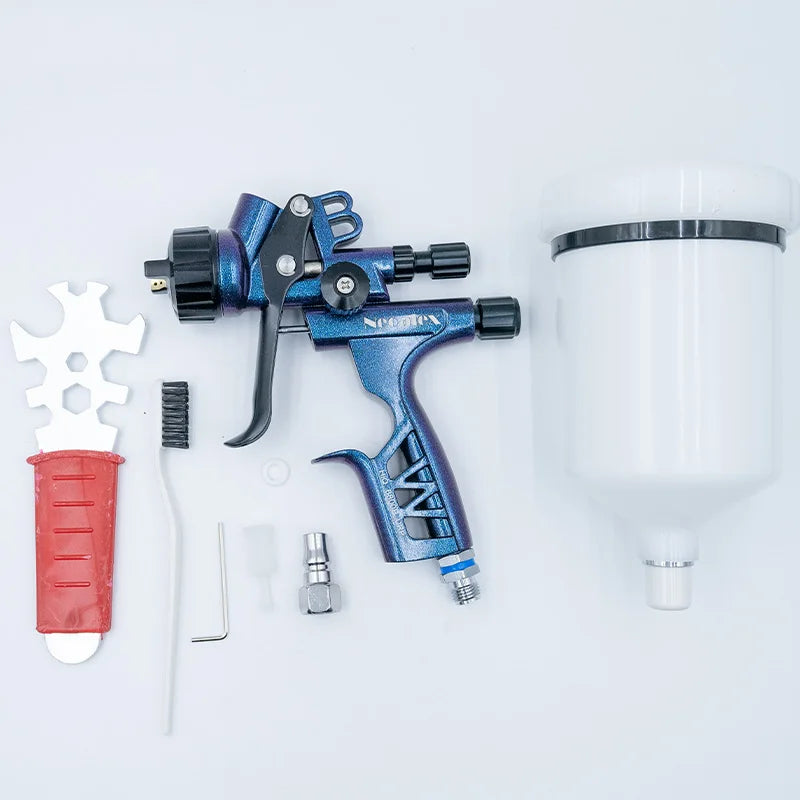 Professional Grade OEM Car Paint Gun Gravity Feed Aluminium Alloy Construction Air Powered Easy Storage Holder Considerate