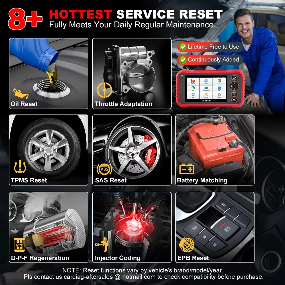CRP129E PLUS Diagnostic Instrument LAUNCH OBD2 12V 8 Special Function Economic Practical
