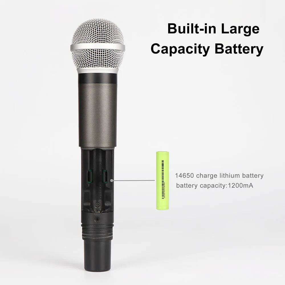 GAW-210 2021 New Magnetic Induction Charging Wireless Microphone UHF Microphone One for Two KTV Family Performance