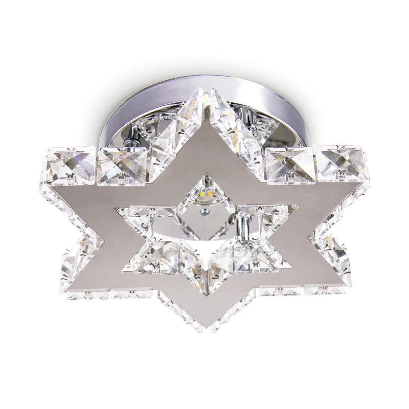 Modern K9 Crystal Chandelier Cool White Living Room Star Design Ceiling Light for Kitchen Living Room