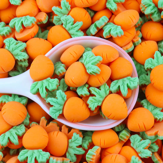 100PCS/BAG Easter Resin Carrot Flat Back Resin Charms Cabochon for Slime Filler Kid DIY Mobile Phone Decoration Craft by PDG ibma