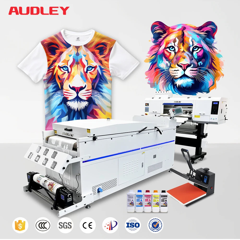 Audley 4 Head DTF Printer with High-Speed Precision Printing for T-Shirt and Textile Customization