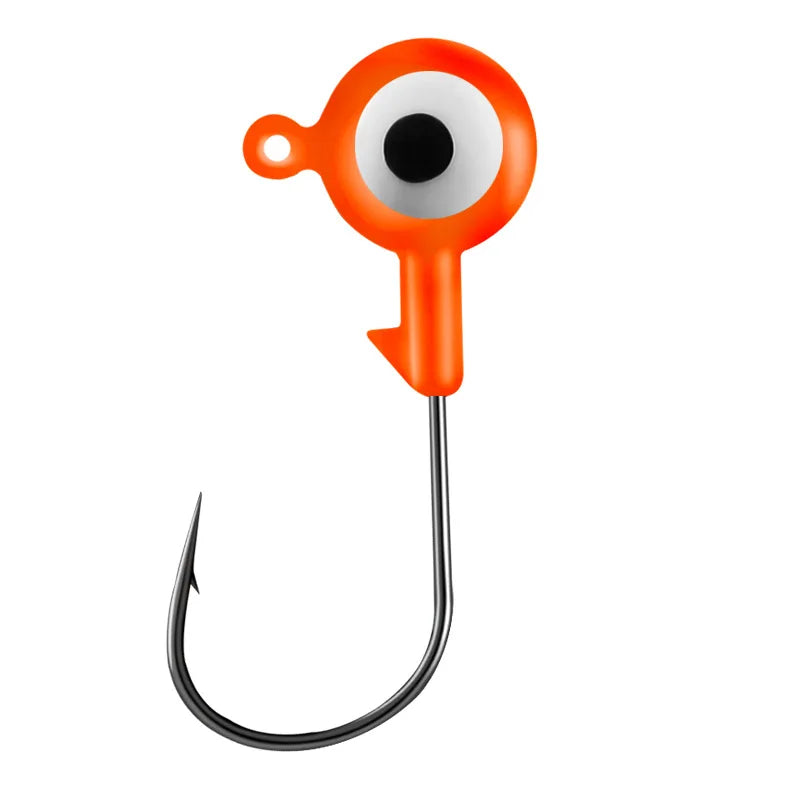 FTK Carbon Steel Fishhooks Lead Head Jig for Carp Bass Fishing with Soft Lures Worm Hook for River Target Species Saltwater Fish