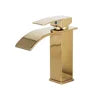 Luxury Modern Stainless Steel Deck Mount Waterfall Bathroom Faucet Europe Design Chrome Gold Basin Mixer Faucet