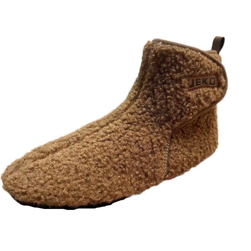 Cross-Border Large Size Shein Winter New Women's Velcro Home Indoor Non-Slip Warm Long Plush Snow Boots