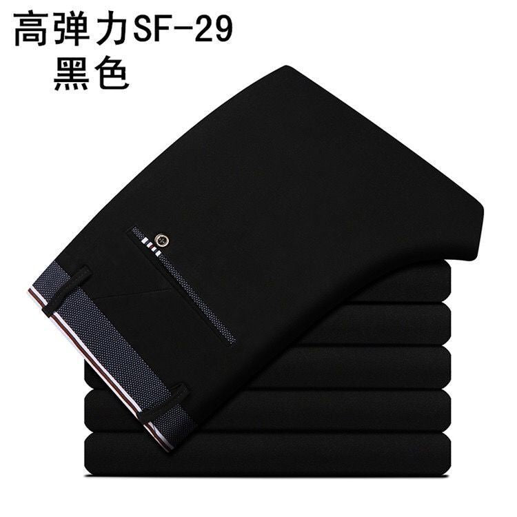 28-40 Summer New Men's Casual Pants Slim-fit Elastic Small Straight Korean Style Suit Pants Men's Pants