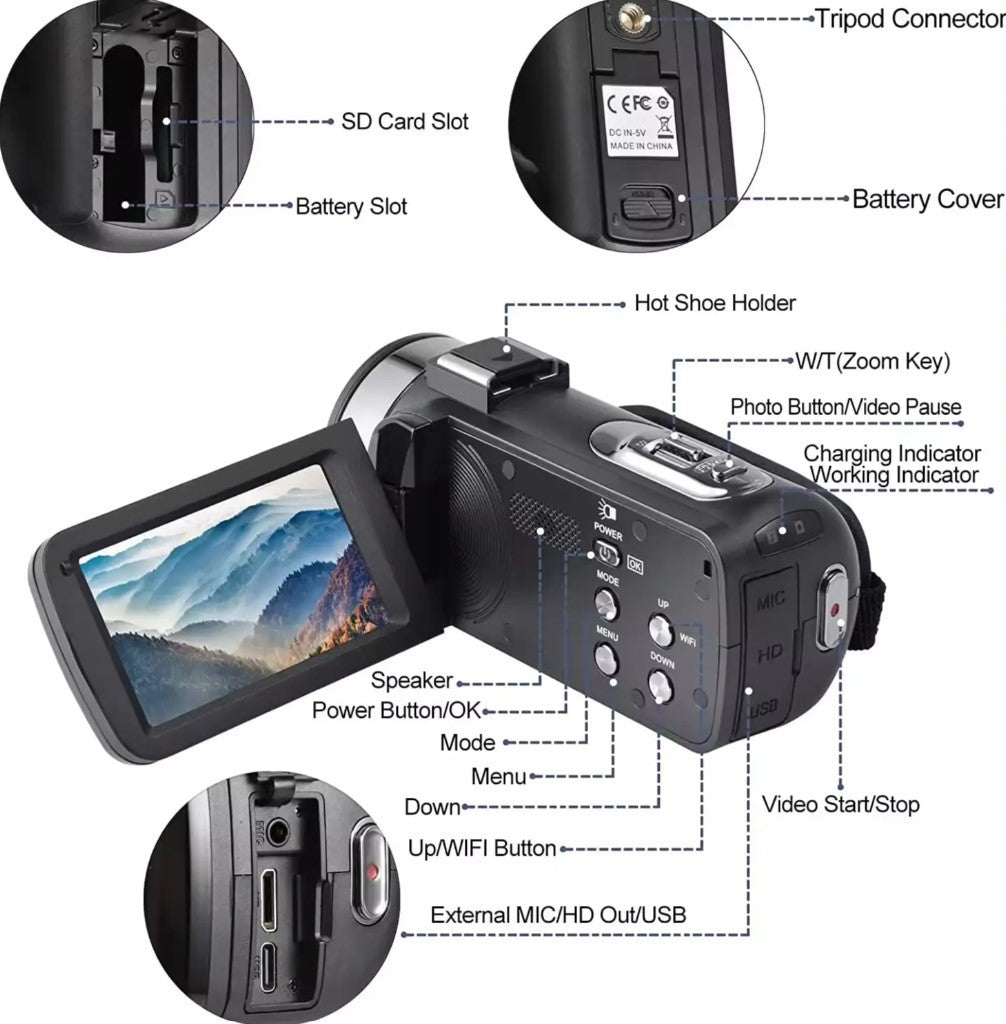 Cross-border 8KWIFI HD digital camera touch screen handheld automatic video travel wedding VLOG digital camera