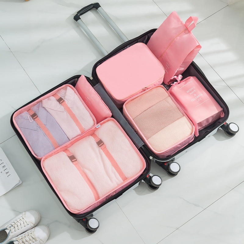 Travel Seven-Piece Storage Bag Clothes Organizer Storage Bag Portable Large Capacity Luggage Bag Classified Storage