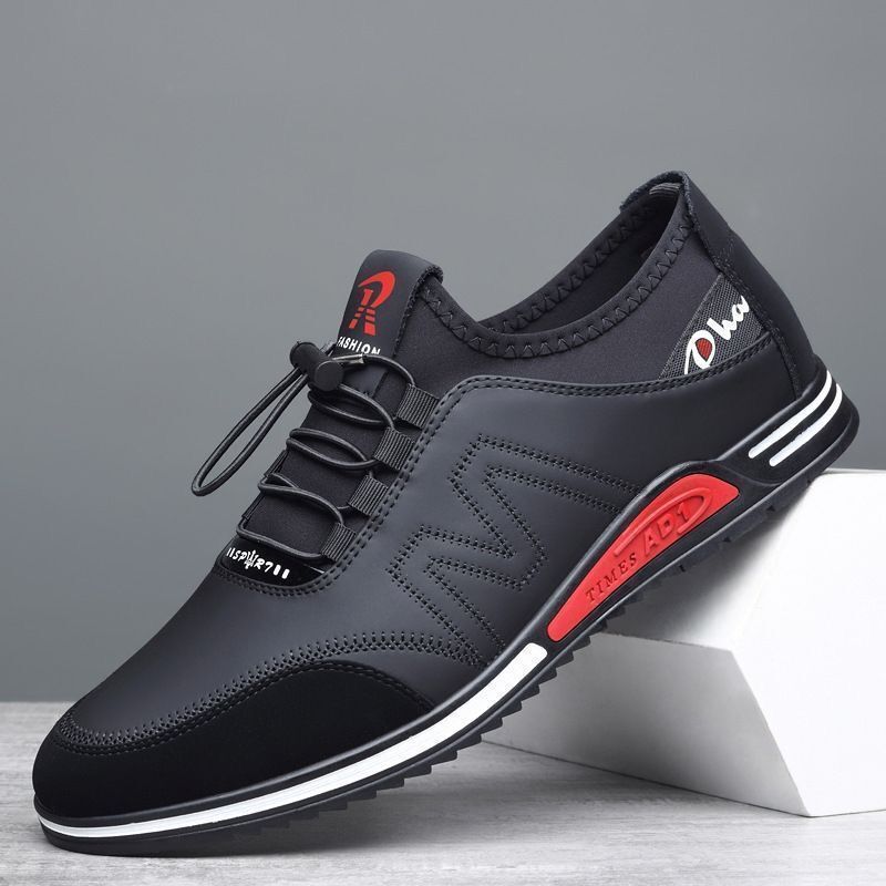 Cowhide New Men's Sports and Casual Shoes with Increased Height, Versatile Youth Trendy Shoes, Soft Leather, Soft Sole, Breathable Leather Shoes for Men