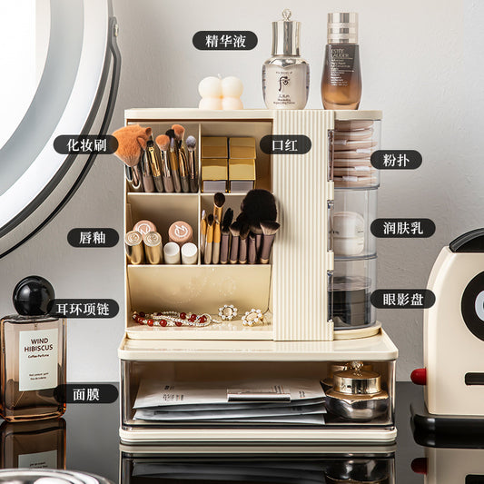 Makeup Brush Storage Box, Dressing Table, Large-Capacity Desktop, High-Looking Brush Pen Holder, Eye Shadow Brush, Eyebrow Pencil, Lipstick Shelf