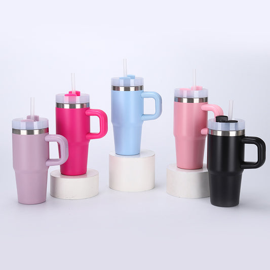 14oz Large-Capacity Handle Car Cup 304 Stainless Steel Thermal Insulation Ice Cup Outdoor High-Looking Straw Cup by PDG ibma