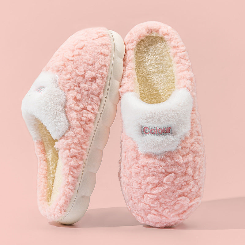 Cotton Slippers for Women, Cute Cartoon Indoor Non-Slip Warm Cotton Shoes for Students and Couples, Korean Style Slippers for Men, Winter Style