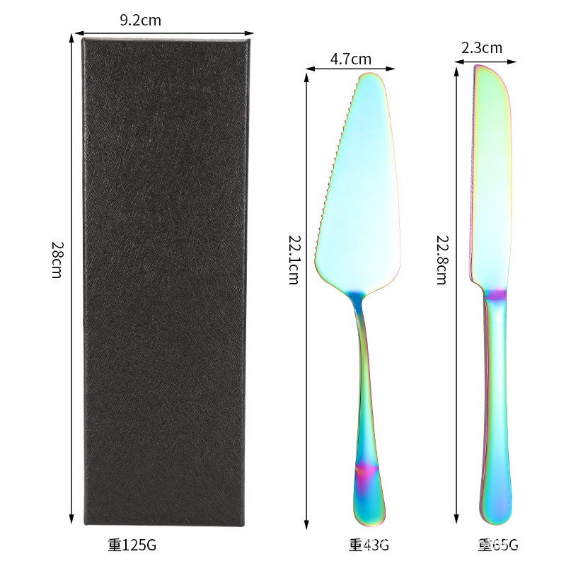 Cross-border Stainless Steel Cake Knife Shovel suit Kitchen Pizza Cutter Creative Baking Household Cream Shovel Knife Gift Box