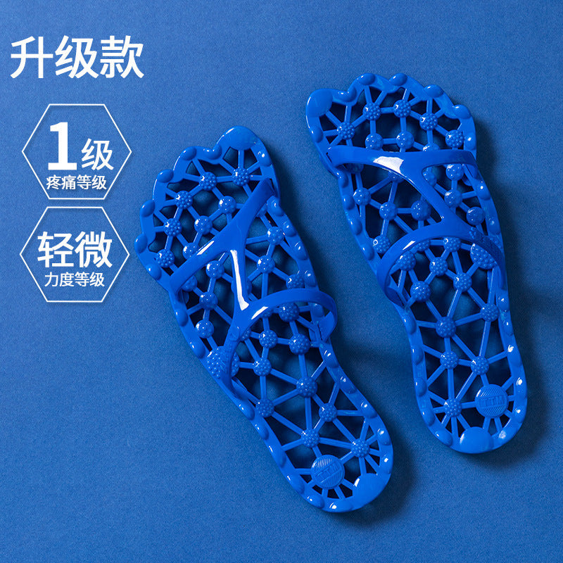 Foot Acupressure Massage Slippers for Women, Summer Bathroom Hollow Breathable Non-Slip Massage Slippers for Men, Outdoor Summer Health Shoes