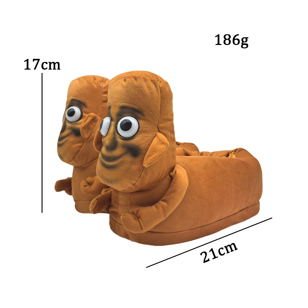 Funny Ai Shanhaijing Doll Shark Wooden Stick Man Doll Creative Cross-Border Spoof Plush Slippers