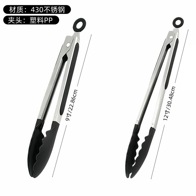Cross-Border Silicone Clips, High Temperature Resistant Kitchen Anti-Scalding Barbecue Barbecue Clips, Food Clips, Household Stainless Steel Steak Clips
