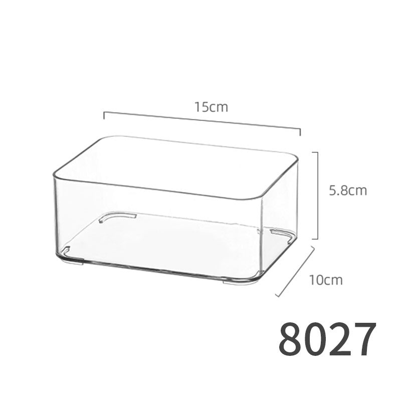 Desktop Storage Box Drawer Built-in Partition Transparent Acrylic Narrow Long Rectangular Cosmetic Workstation Kitchen