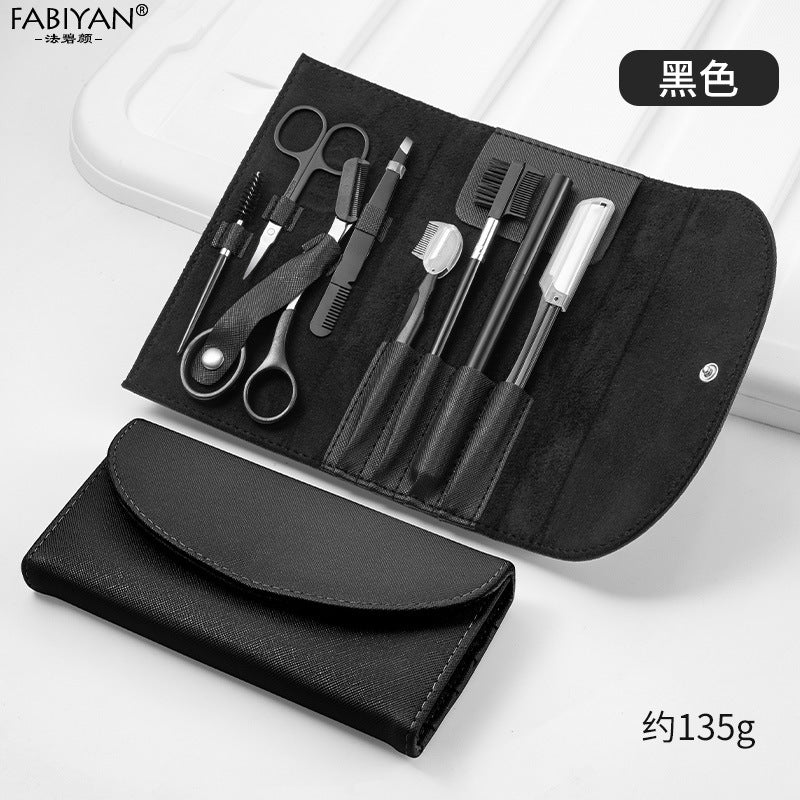 Eyebrow trimming 8 piece set beauty scissors eyebrow trimming suit beauty makeup multifunctional eyebrow clip eyebrow scissors full suit factory in stock wholesale