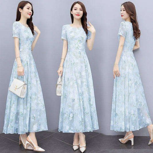2022 Summer New Bohemian Long Dress to Ankle Chiffon dress Super Long Seaside Holiday Beach Dress for Women by PDG ibma