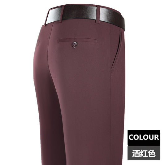 2025 New Summer Thin Mulberry Silk Middle-Aged Business Casual Straight Loose Wrinkle-Free Men's Pants by PDG ibma