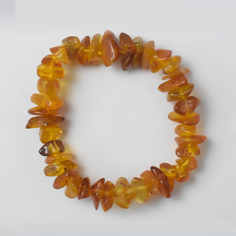 Natural Non-Optimized Baltic Amber Bracelet Bracelet Gold Po Raw Mine All-Match Accompaniment Accessories for Men and Women