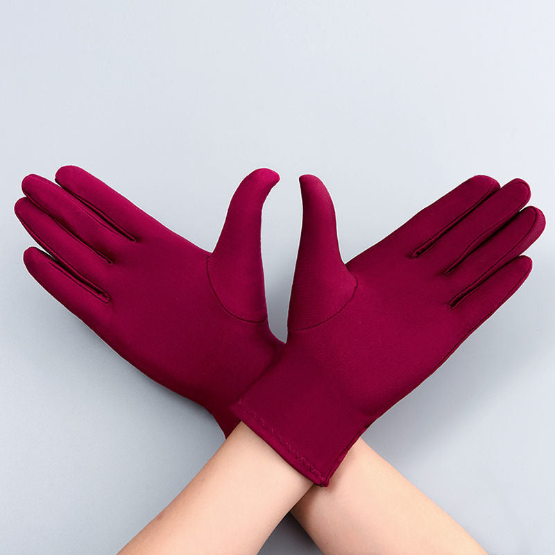 Spandex Gloves Spring and Summer White Ceremonial Thin Short Elastic Gloves for Men and Women Tight White Gloves Jewelry Gloves