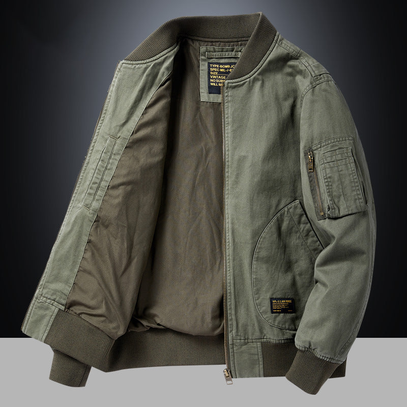 American Retro New Baseball Uniform Jacket Men's Autumn and Winter Bomber Jacket Men's Casual Workwear Top Men's Style
