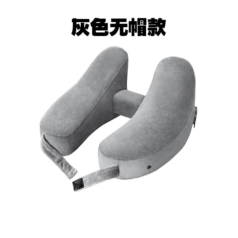 Outdoor Camping In-Stock H-Shaped Inflatable Travel Pillow, Travel Inflatable Neck Pillow, Neck Support Pillow, Portable Pillow for Airplane and High-Speed Rail